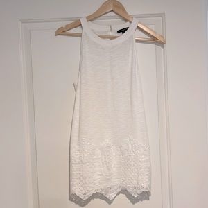 Adrianna Papell sleeveless top.  Size small.  Crepe, soft, fabric with lace.